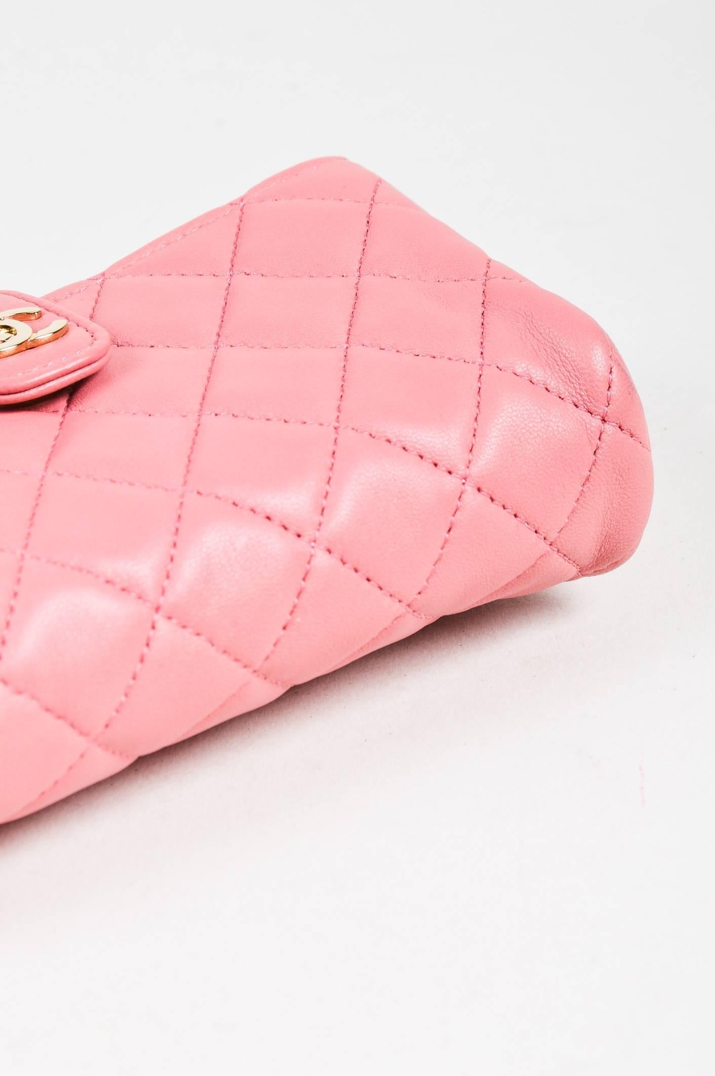 Women's Chanel Pink Lamb Leather Quilted Valentine Collection Mini Crossbody Bag
