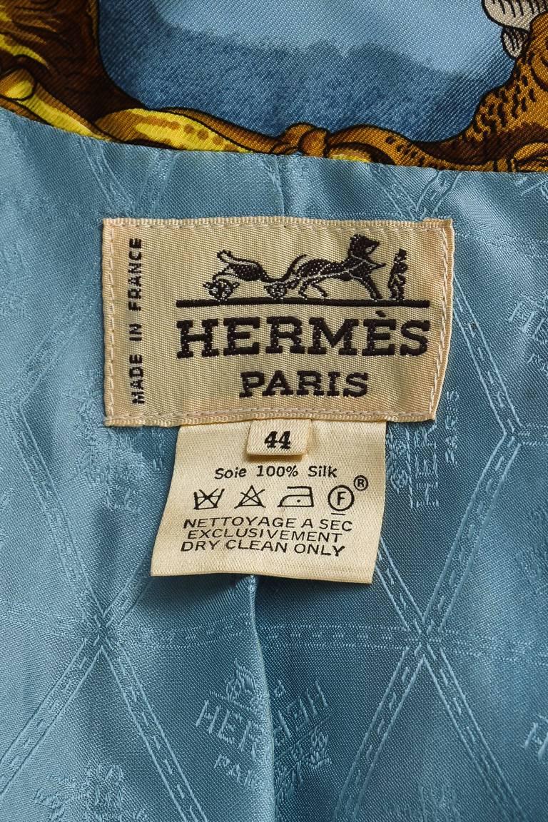 Women's or Men's Vintage Hermes Blue Silk 