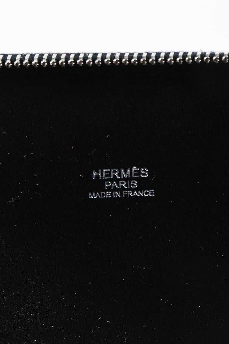 Hermes Black & White Vache Leather Natural Toile Canvas 