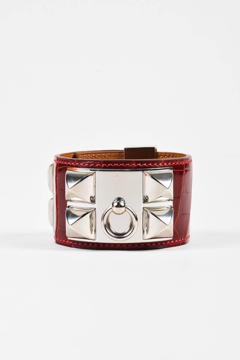 Size: Small
Color: Red,Silver,"Rouge Vif"
Style: CDC
Made In: France
Fabric Content: Palladium, Alligator Leather

Item Specifics & Details: Released circa 2014. Comes in a box with a pouch and receipt. Originally designed to protect