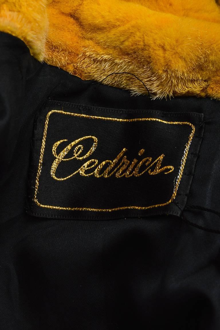 Vintage Cedric's Golden Yellow Sheared Mink Fur Long Sleeve Coat For Sale 2