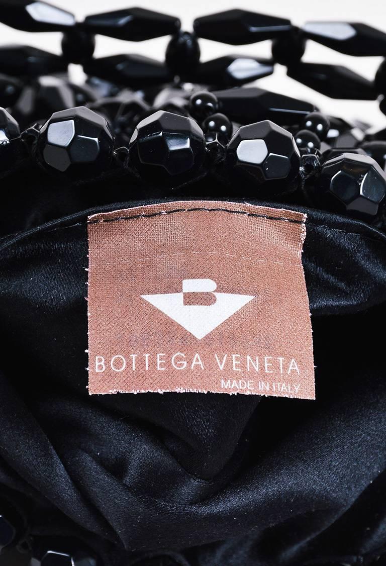 Vintage Bottega Veneta Black Beaded Embellished Top Handle Evening Handbag 3