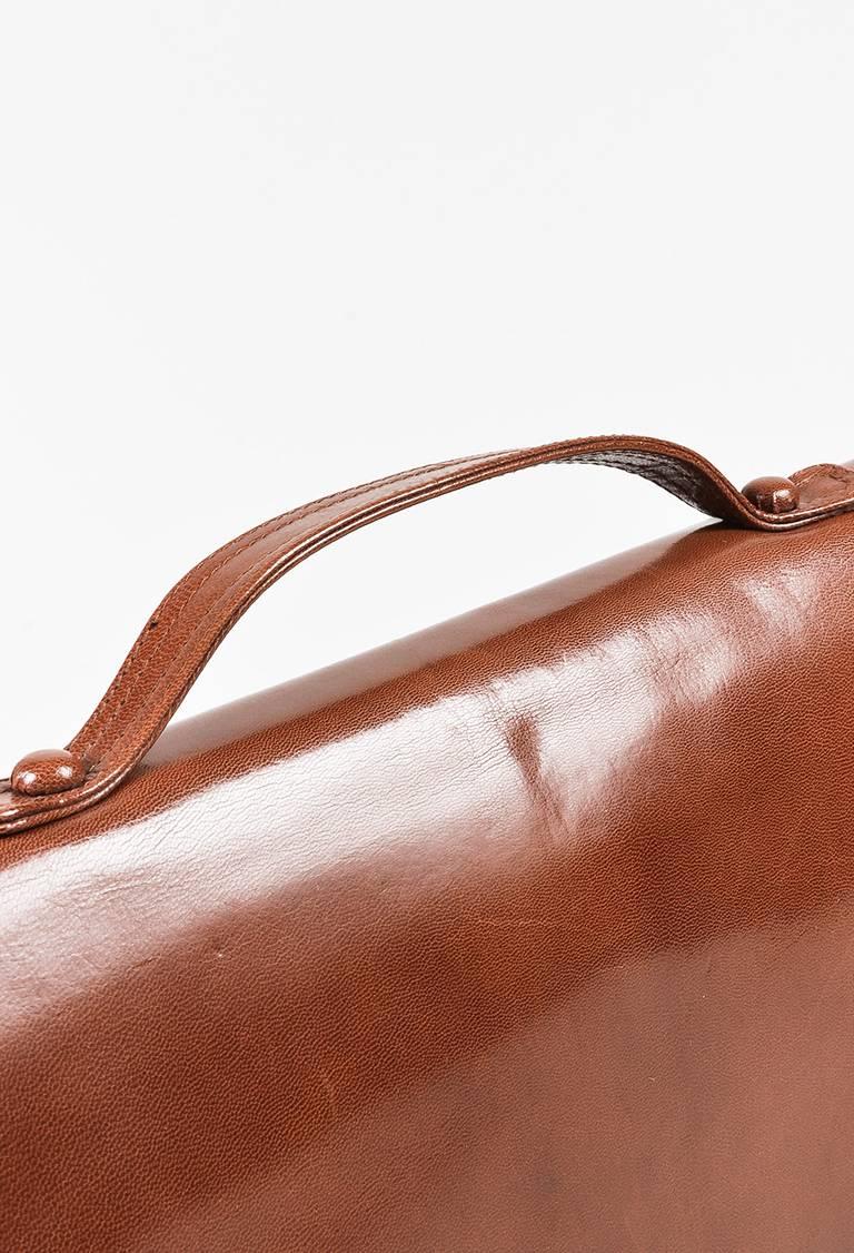 Vintage Bottega Veneta Brown Leather Top Handle Double Flap Briefcase Bag 3