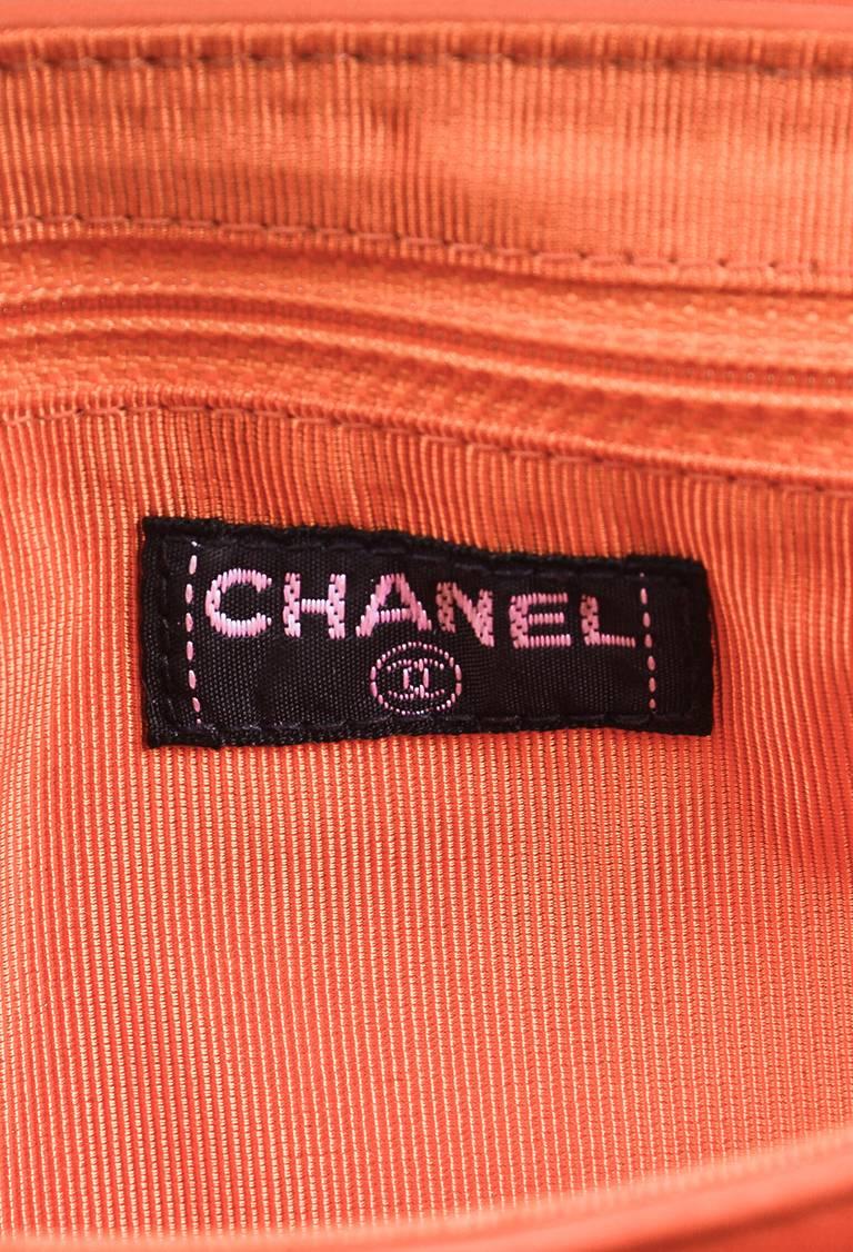 Chanel Orange Lambskin Leather Chocolate Bar Stitch Reissue Flap Chain Link Bag For Sale 5