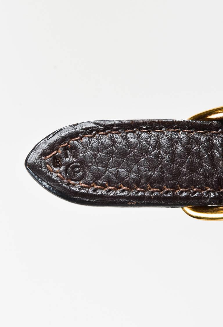 Vintage Hermes Chocolate Clemence Leather Gold Hardware 