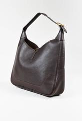 Vintage Hermes Chocolate Clemence Leather Gold Hardware "Trim 31" Shoulder Bag
