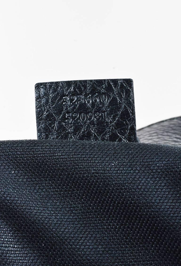 Gucci Black Pebbled Leather Top Handle 