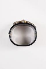 Black Gunmetal Bacolite Diamond Tourmaline Snake Cuff Bracelet