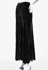 Comme des Garcons Gray Velvet Embroidered Maxi Skirt SZ M