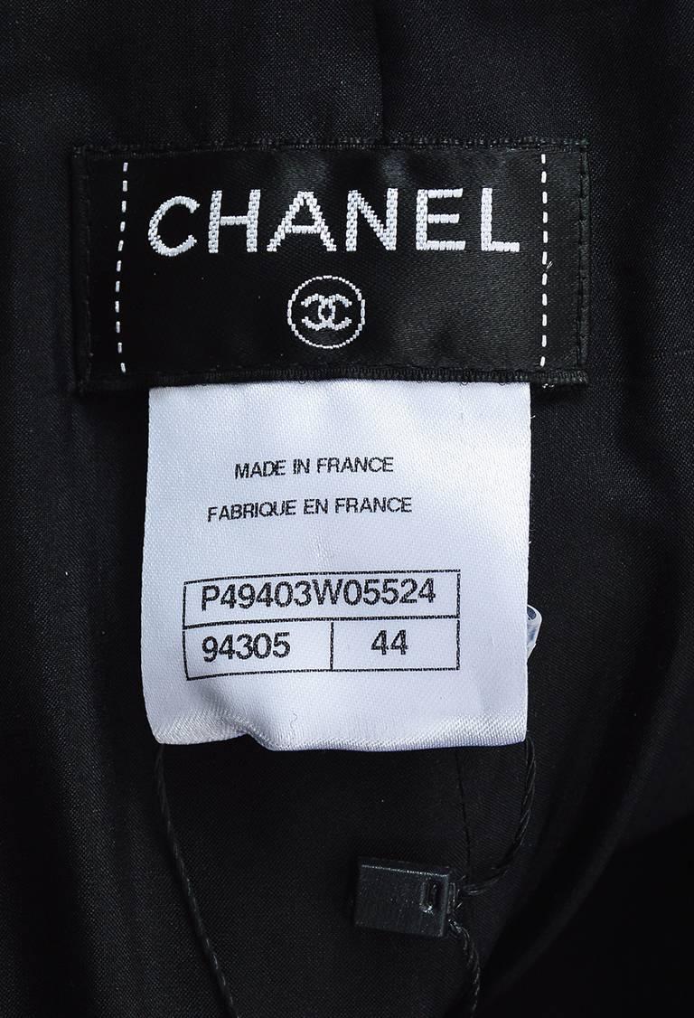 Women's Chanel Pre A14 Runway Black Wool Velvet Trim Pleated Flare Skirt For Sale