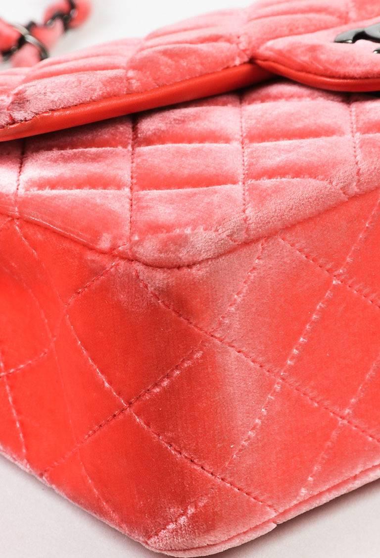 chanel pink velvet bag