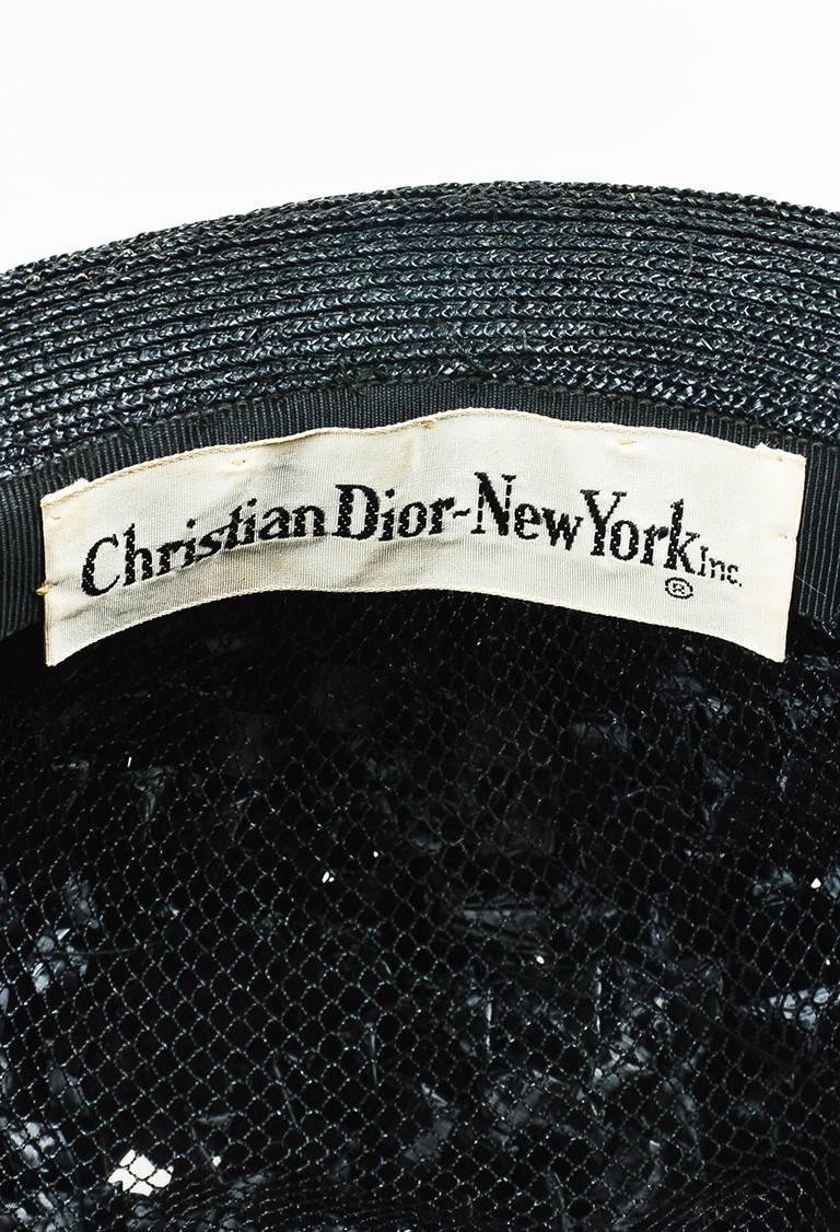 Women's Vintage Christian Dior New York Black Woven Layered Hat