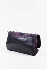 Chanel Purple Suede Leather Quilted Paneled "Union Jack" Mademoiselle Flap Bag