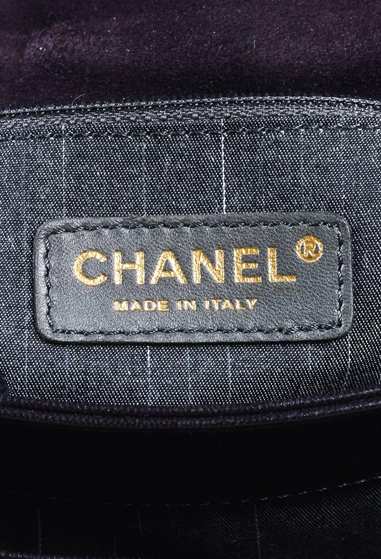 Chanel Purple Suede Leather Quilted Paneled 