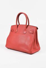 Hermes Watermelon Clemence Leather Palladium Hardware "Birkin" 30 cm Bag