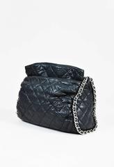 Chanel Black Lambskin Leather Silver Tone "Chain Around" Hobo Bag