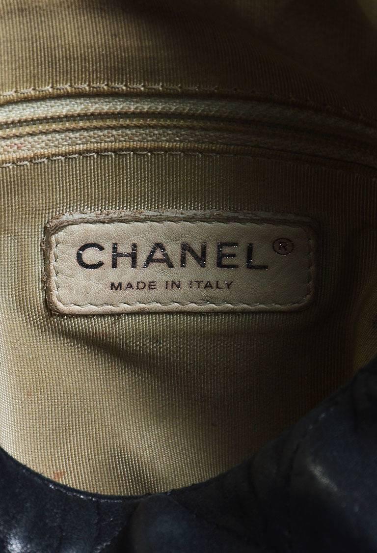 Chanel Black Lambskin Leather Silver Tone 