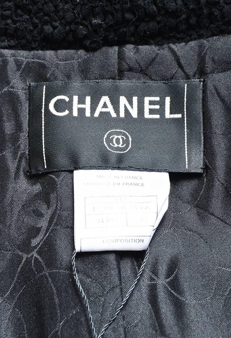 Chanel Autumn 2004 Black Lambskin & Silk Smocked Panel Jacket For Sale 1
