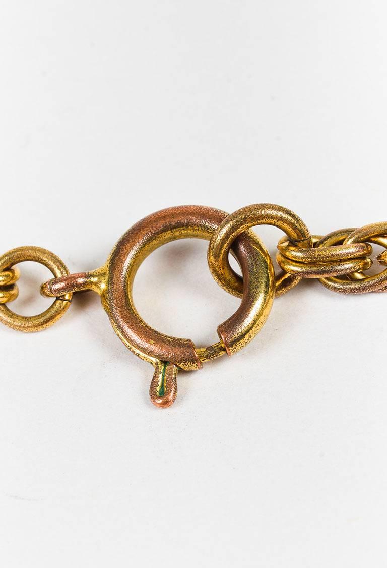 Women's Vintage Chanel 93P Gold Tone Metal 'CC' Pendant Chain Link Necklace For Sale