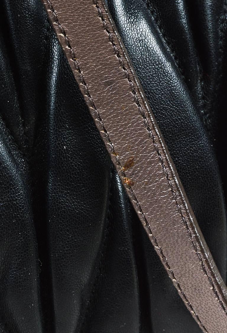 Miu Miu Black Taupe Matelasse Leather Gold Tone Satchel Bag For Sale 1