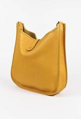 Hermes Vintage Yellow Courchevel Leather H Evelyne I GM Bag