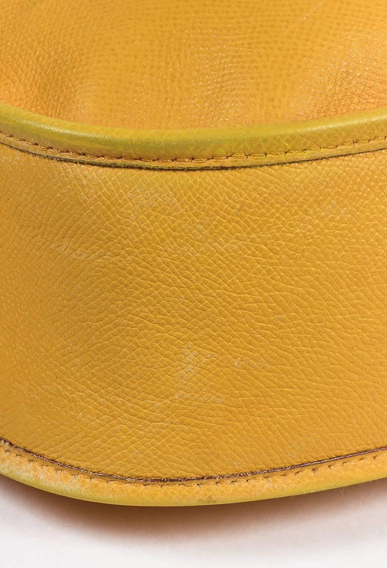 Women's or Men's Hermes Vintage Yellow Courchevel Leather H Evelyne I GM Bag For Sale
