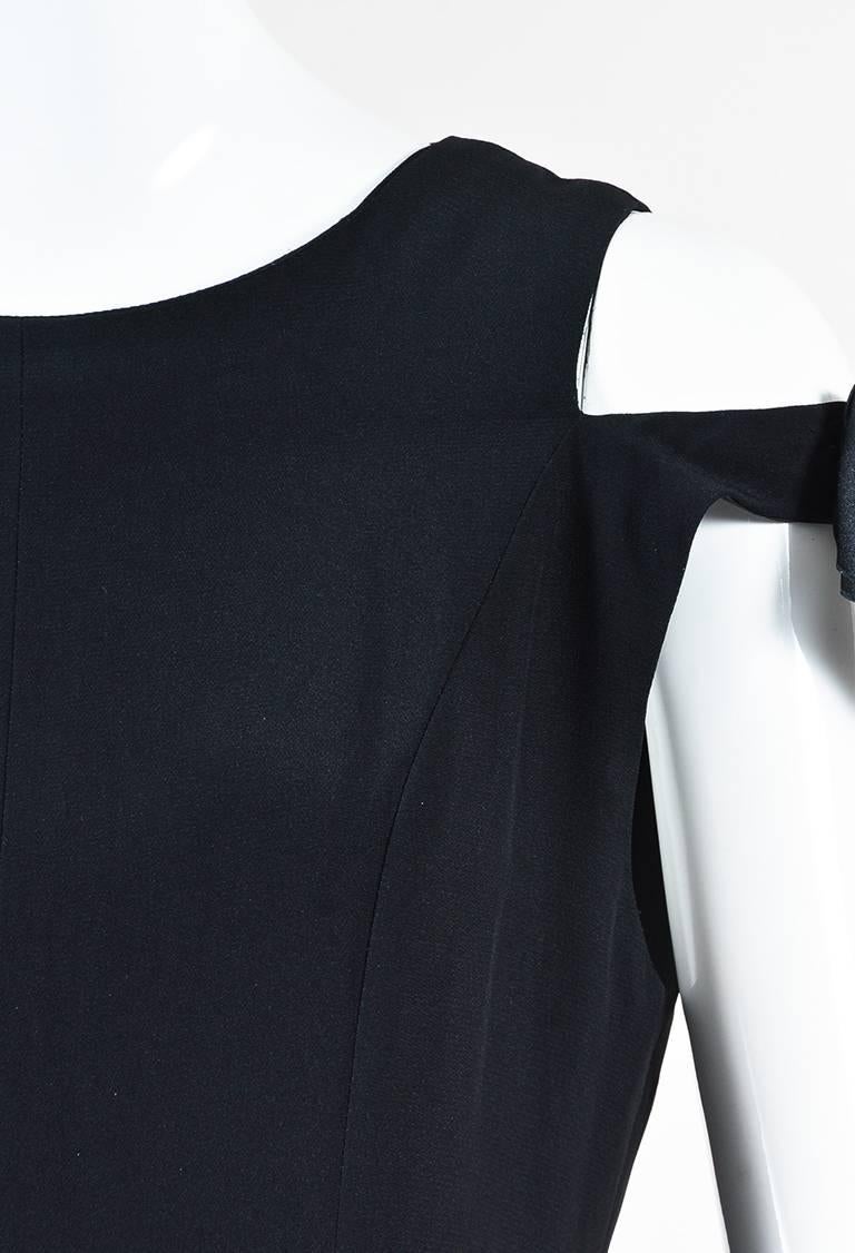 Women's Chanel Boutique Vintage Black Crepe Cold Shoulder Dress For Sale