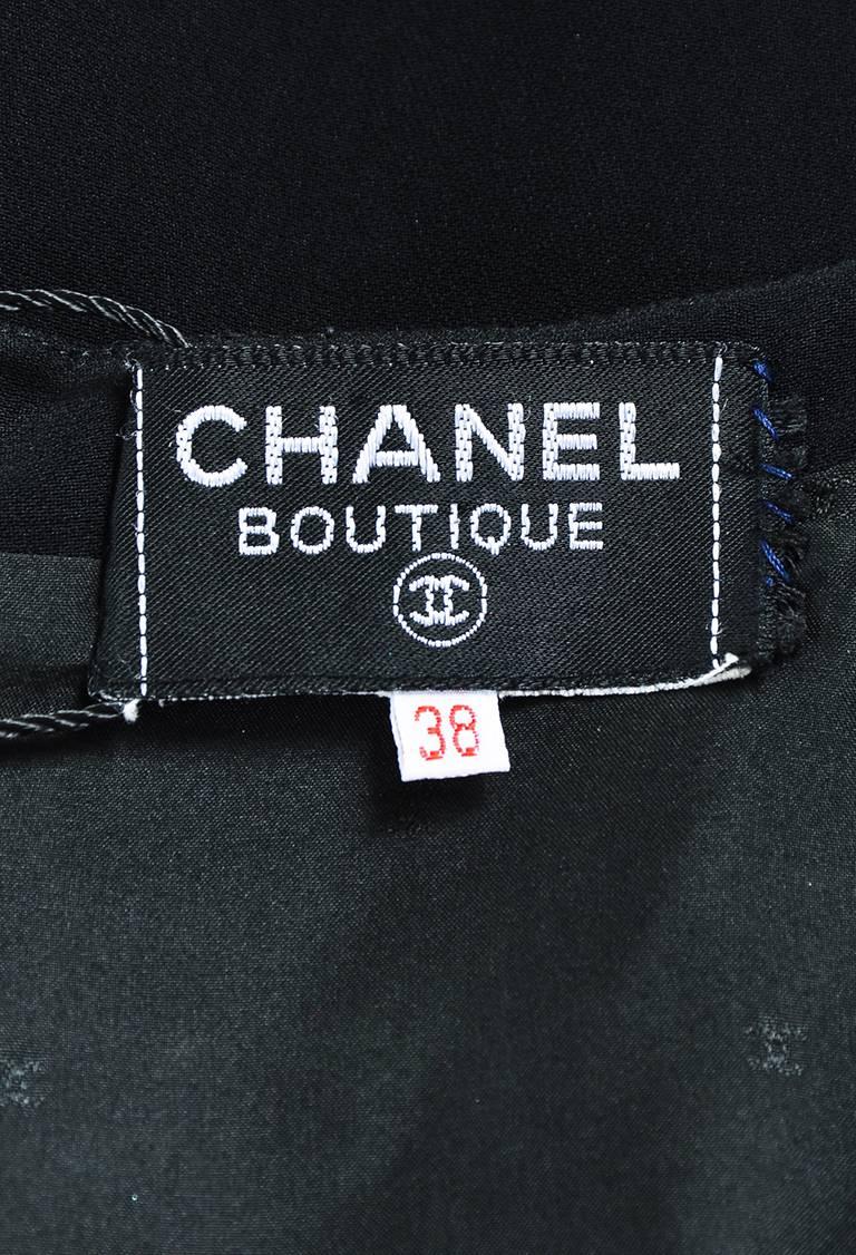 Chanel Boutique Vintage Black Crepe Cold Shoulder Dress For Sale 1