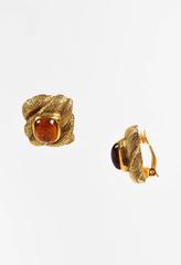 Chanel Vintage Braided Gripoix Stone Clip On Earrings
