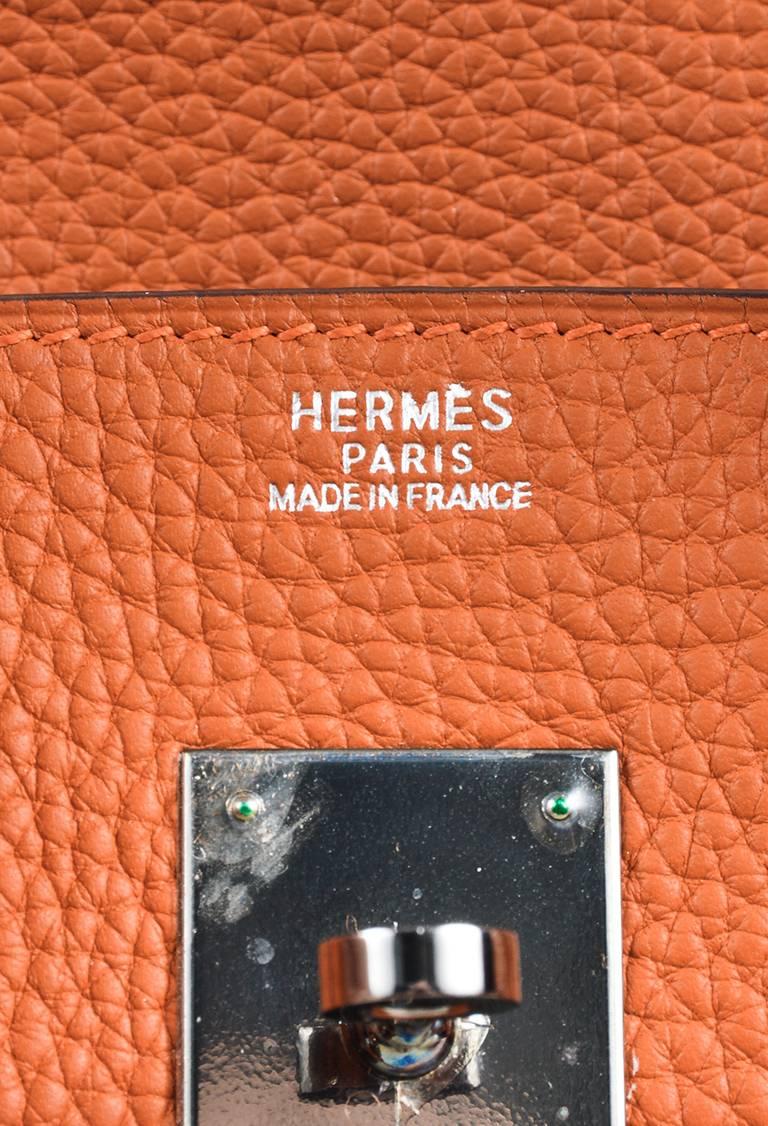 Women's Hermes Potiron Orange Clemence Leather RHW 