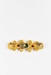 Chanel Vintage Multicolor Gold Gripoix Faux Pearl Brooch