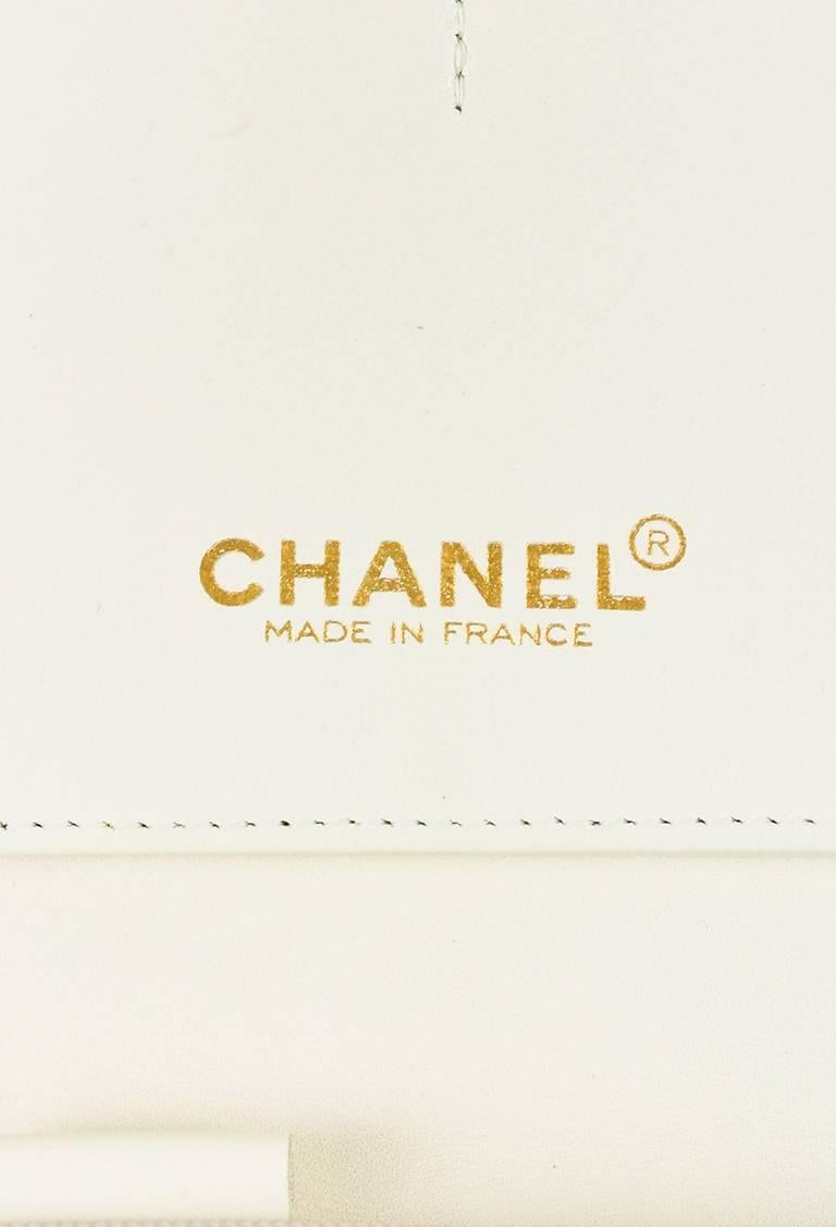 Chanel 01A Tan Rose Gold Leather Tweed Camellia Clutch For Sale 5