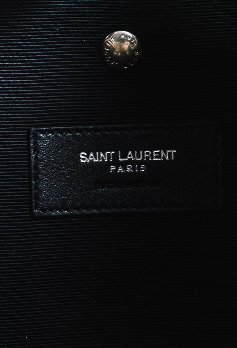 Saint Laurent Black Suede Silver Tone Chain Link Fringe Hobo Bag For Sale 1