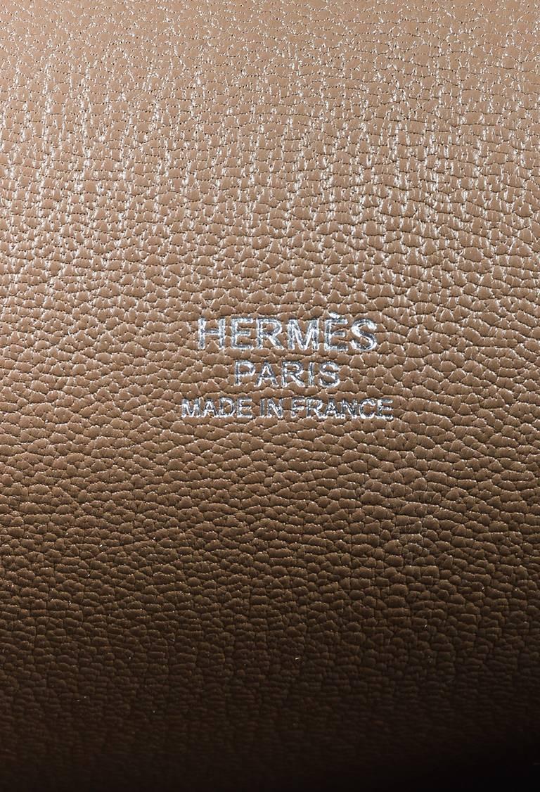 Hermes Etoupe Clemence Leather Palladium Medium 