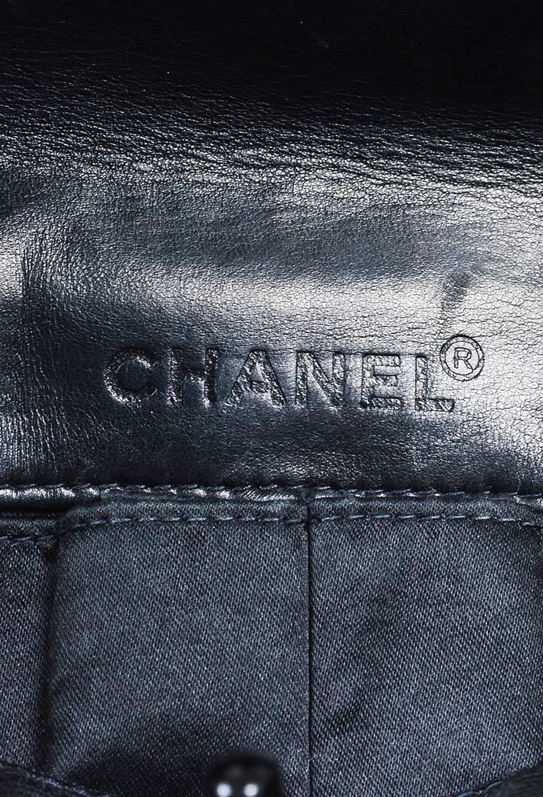 Chanel Black Quilted Nylon 'CC' Front Flap Chain Link Shoulder Bag For Sale 3