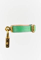 Hermes Vintage Vert Clair Leather GHW "Kelly PM" Watch