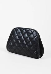 Chanel Spring 2011 Black Lambskin Quilted Lion Relief & 'CC' Pearl "Leo" Clutch