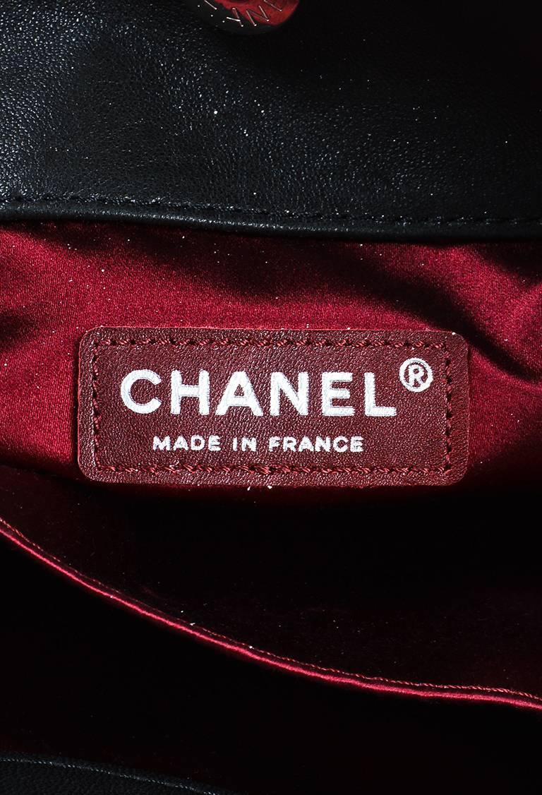 Chanel Spring 2011 Black Lambskin Quilted Lion Relief & 'CC' Pearl 