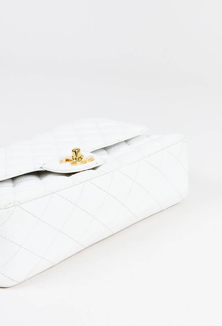 Gray Chanel White Caviar Leather Quilted 