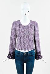 Chanel Spring 2001 Purple Multicolor Wool Blend & Silk Zipped Jacket SZ 40