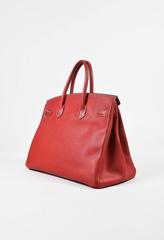 Hermes Rouge Casaque Red Epsom Leather "Birkin 35" Satchel Bag