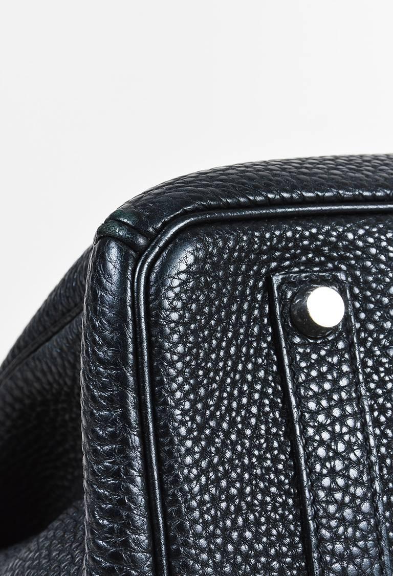 Women's Hermes Black Togo Leather Top Handle 