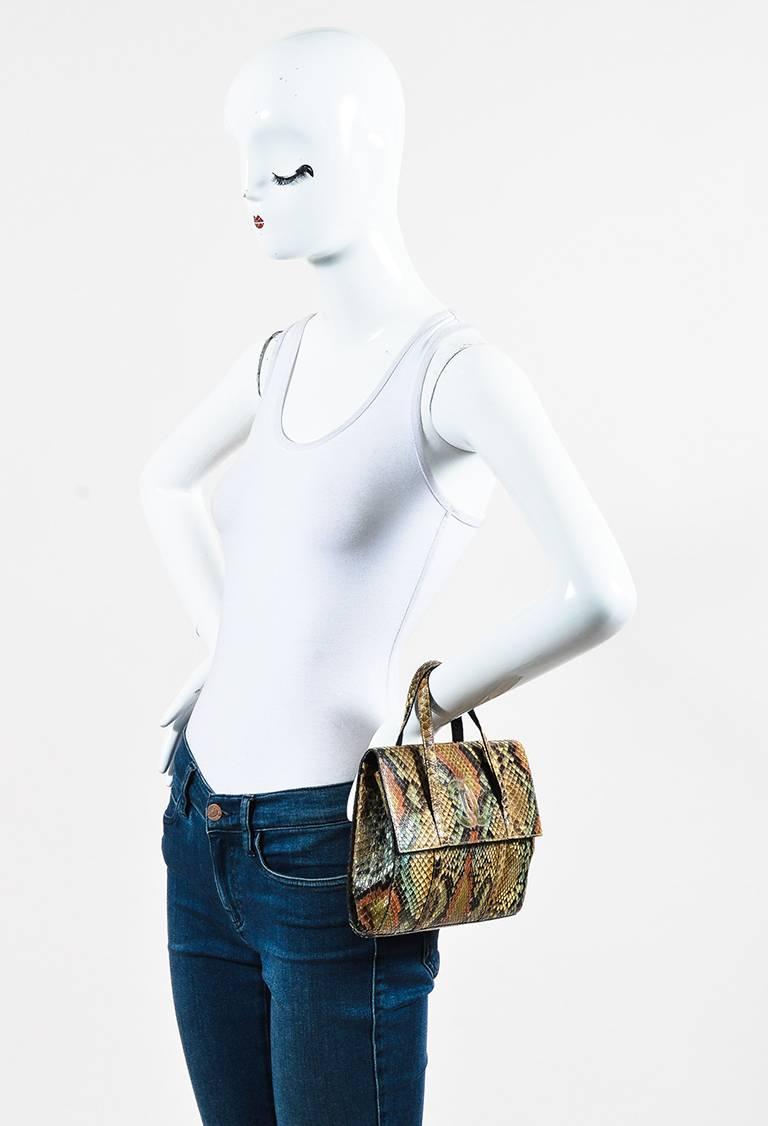 Vintage Chanel Multicolor Genuine Python 'CC' Front Flap Bag For Sale 3