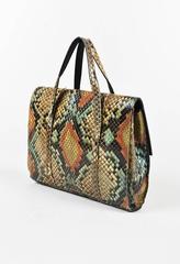 Vintage Chanel Multicolor Genuine Python 'CC' Front Flap Bag