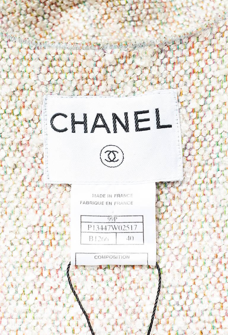 Vintage Chanel 99P Metallic Silver Satin Crop Sleeve Jacket SZ 40 For Sale 1