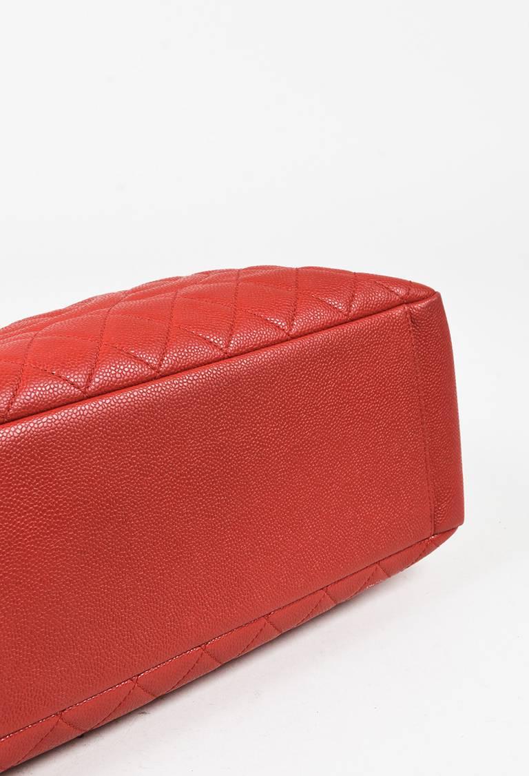 Chanel Red Caviar Leather Quilted 'CC' GST 