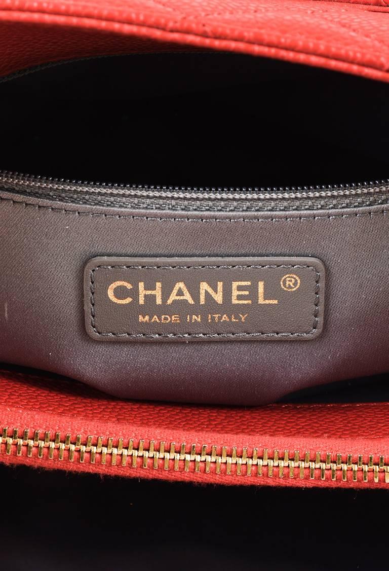 Chanel Red Caviar Leather Quilted 'CC' GST 