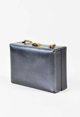 Chanel Metallic Gray & Gold Tone Leather Chain Strap Box Shoulder Bag