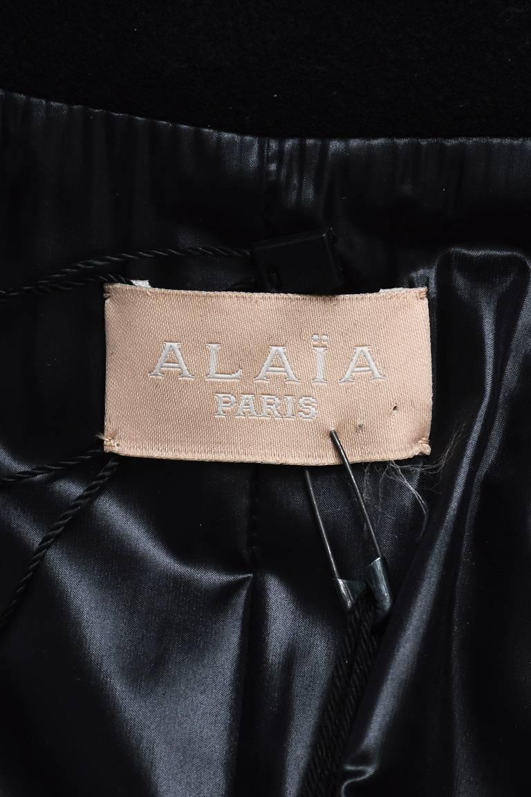 Alaia NWT Black Wool Paneled Single Breasted Long Sleeve Trench Coat SZ 38 For Sale 1