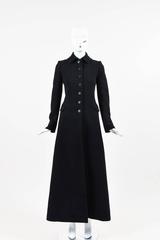 Alaia NWT Black Wool Paneled Single Breasted Long Sleeve Trench Coat SZ 38